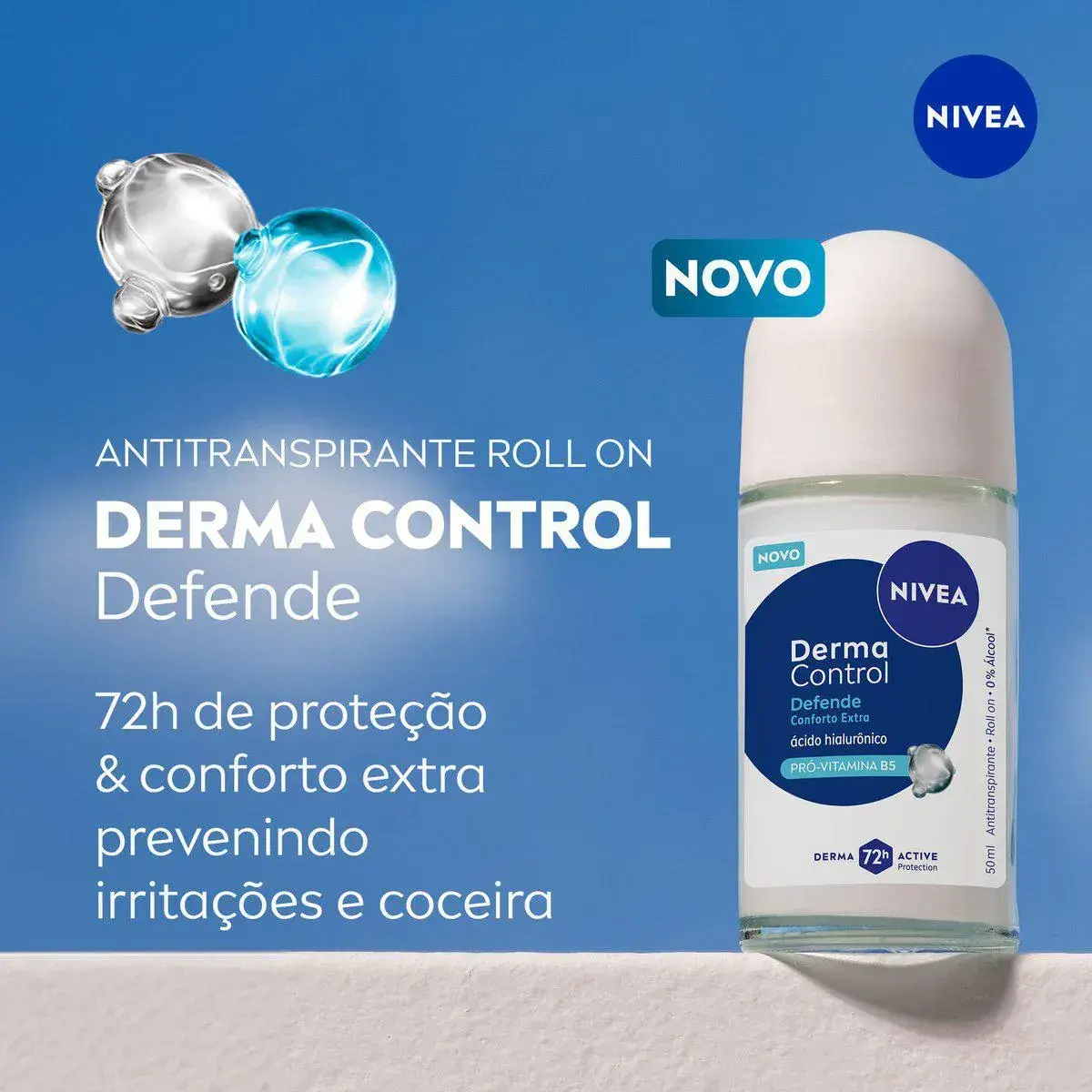 DESODORANTE NIVEA DERMA CONTROL DEFENDE FEMININO ROLLON 50ML