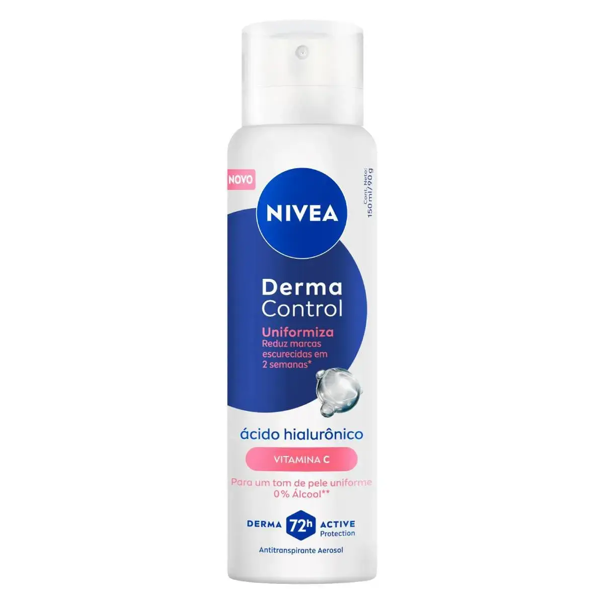 DESODORANTE NIVEA DERMA CONTROL UNIFORMIZA FEMININO AEROSSOL 150ML