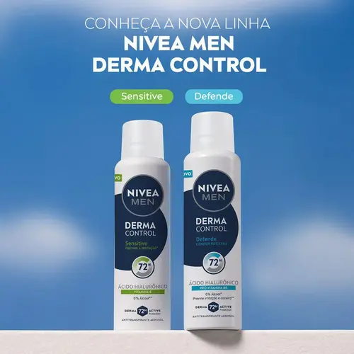 DESODORANTE NIVEA MEN DERMA CONTROL DEFENDE AEROSSOL 150ML