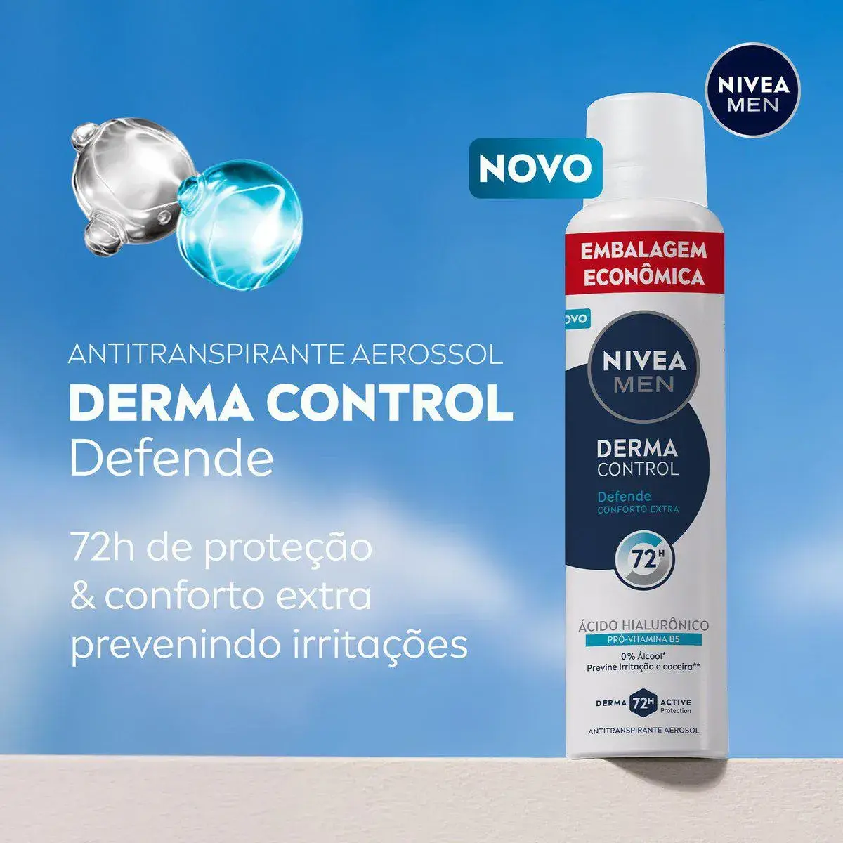 DESODORANTE NIVEA MEN DERMA CONTROL DEFENDE AEROSSOL 200ML