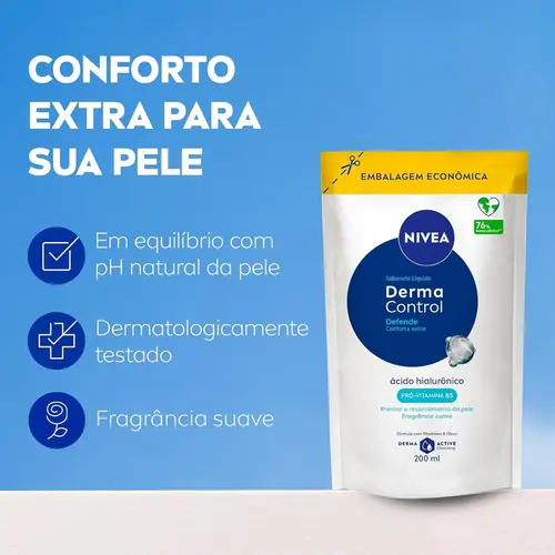 REFIL SABONETE LIQUIDO NIVEA DERMA CONTROL DEFENDE 200ML