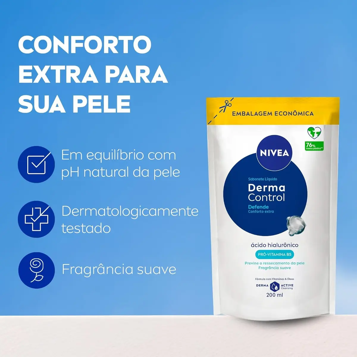 REFIL SABONETE LIQUIDO NIVEA DERMA CONTROL DEFENDE 200ML