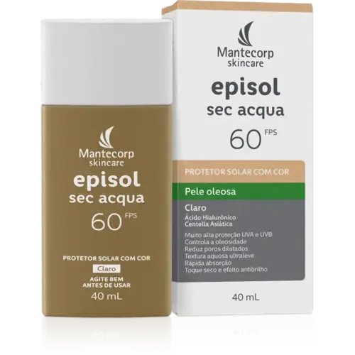 PROTETOR SOLAR EPISOL SEC ACQUA COR CLARO FPS60 40ML