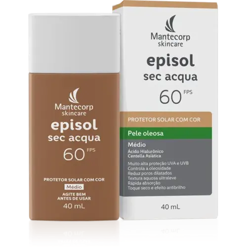 PROTETOR SOLAR EPISOL SEC ACQUA COR MEDIO FPS60 40ML