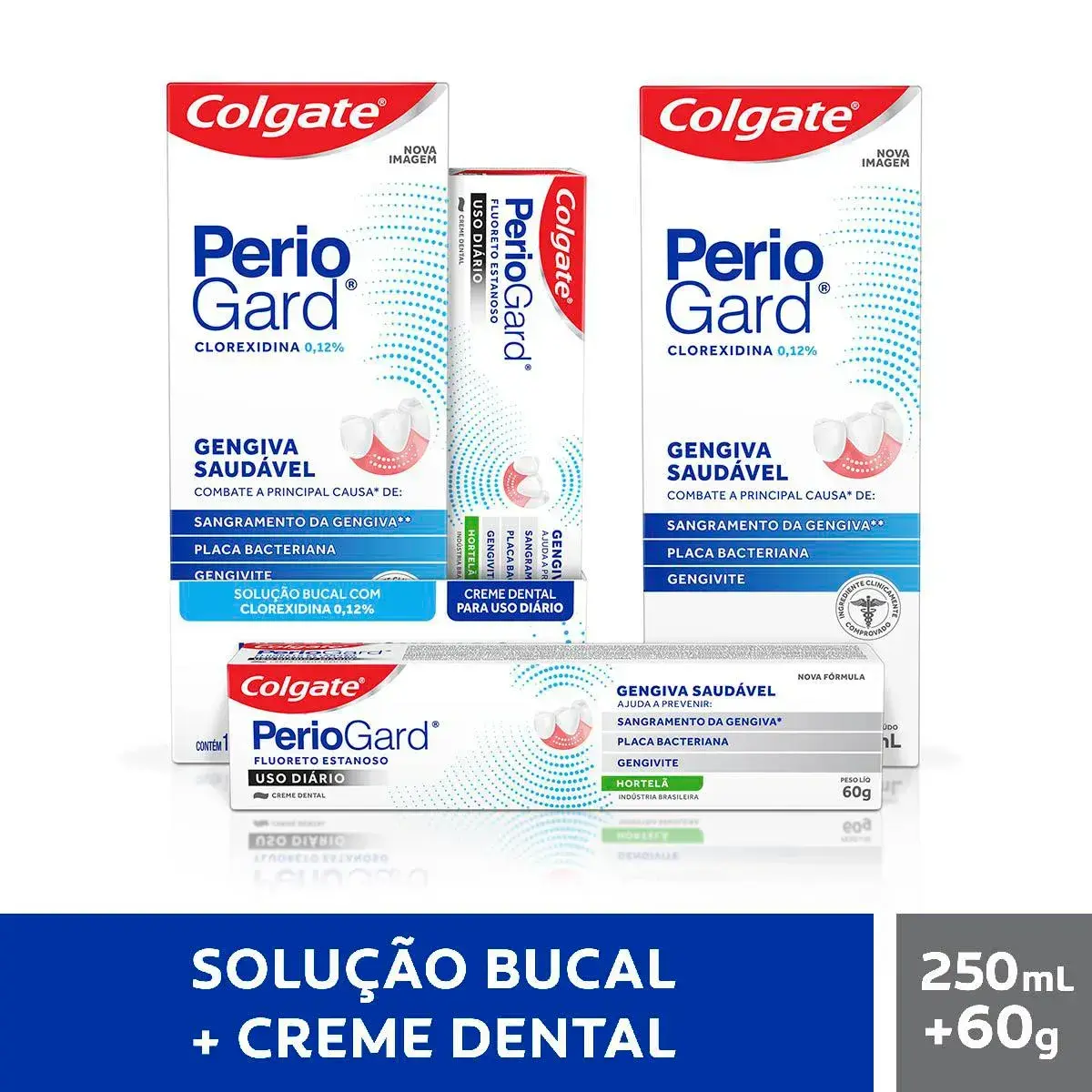 KIT COLGATE PERIOGARD SOLUCAO BUCAL 250ML + CREME DENTAL HORTELA 60GR