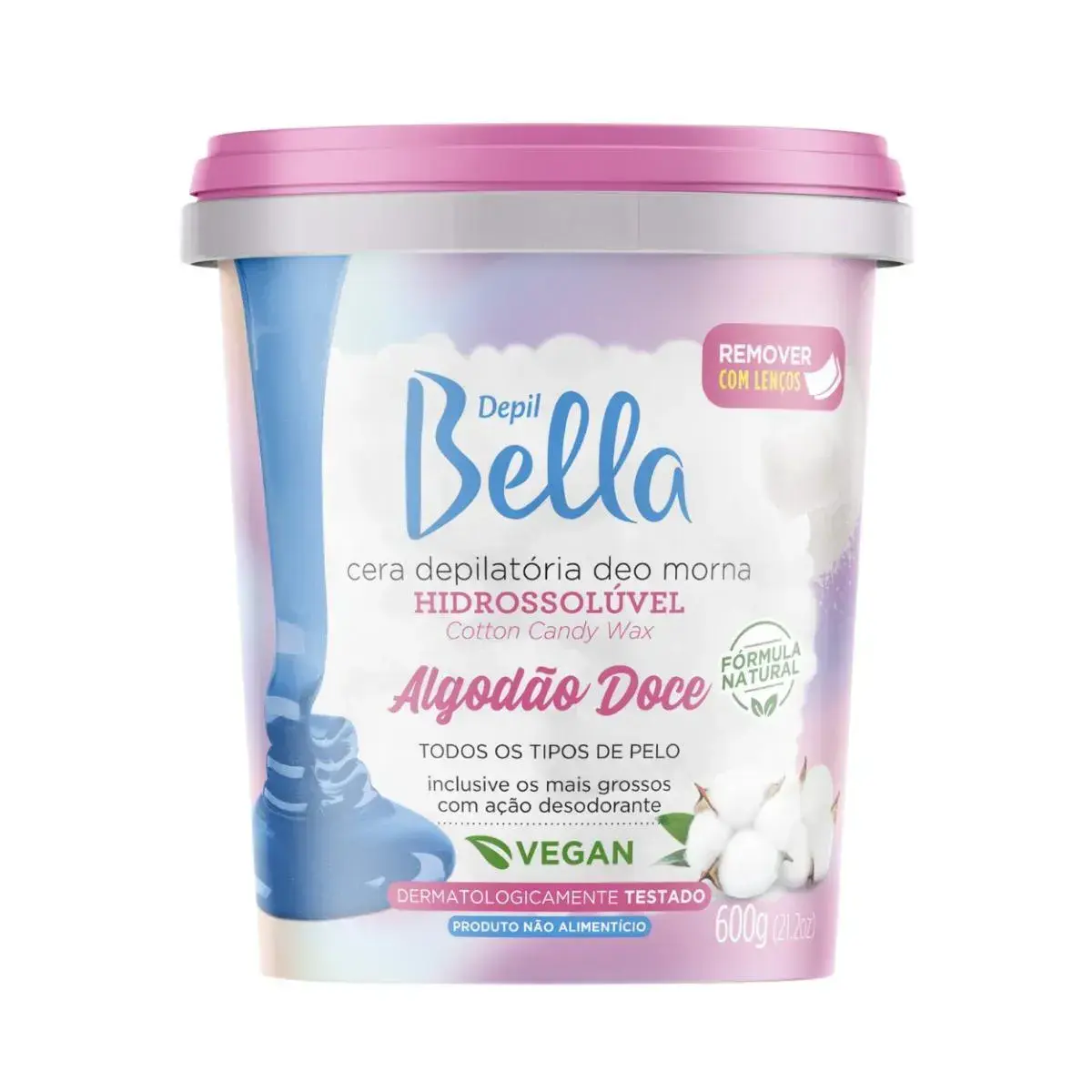 CERA DEPILATORIA DEPIL BELLA ALGODAO DOCE 600GR