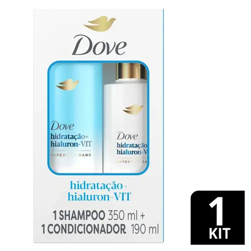 KIT DOVE HIDRATACAO + HIALURON-VIT SHAMPOO 350ML + CONDICIONADOR 175ML