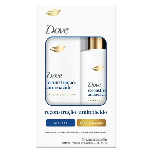 KIT DOVE RECONSTRUCAO + AMINOACIDO SHAMPOO 350ML + CONDICIONADOR 175ML