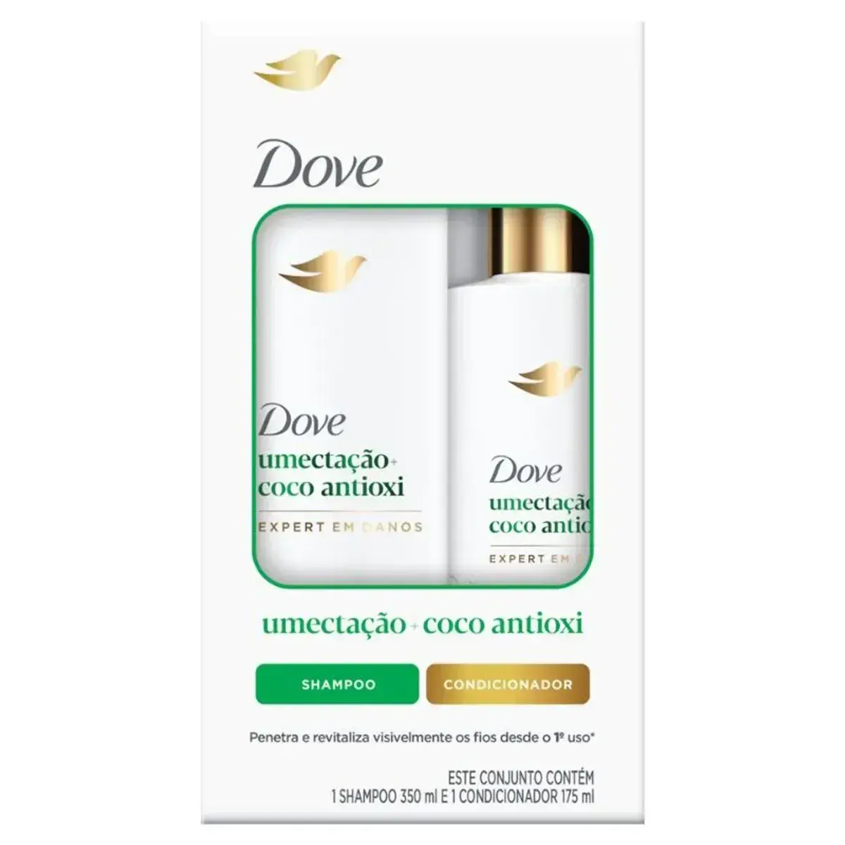 KIT DOVE UMECTACAO + COCO ANTIOXI SHAMPOO 350ML + CONDICIONADOR 175ML