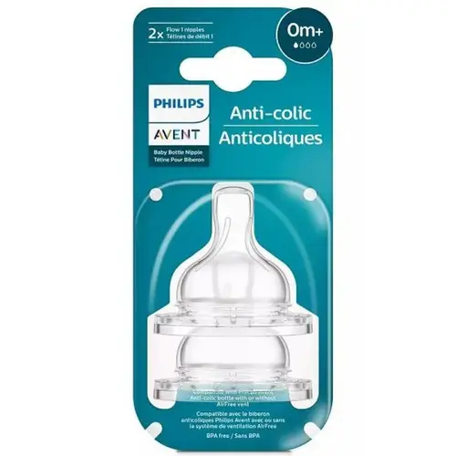 BICO MAMADEIRA PHILIPS AVENT ANTI COLICA Nº1 3M 2 UNIDADES (SCY761/02)