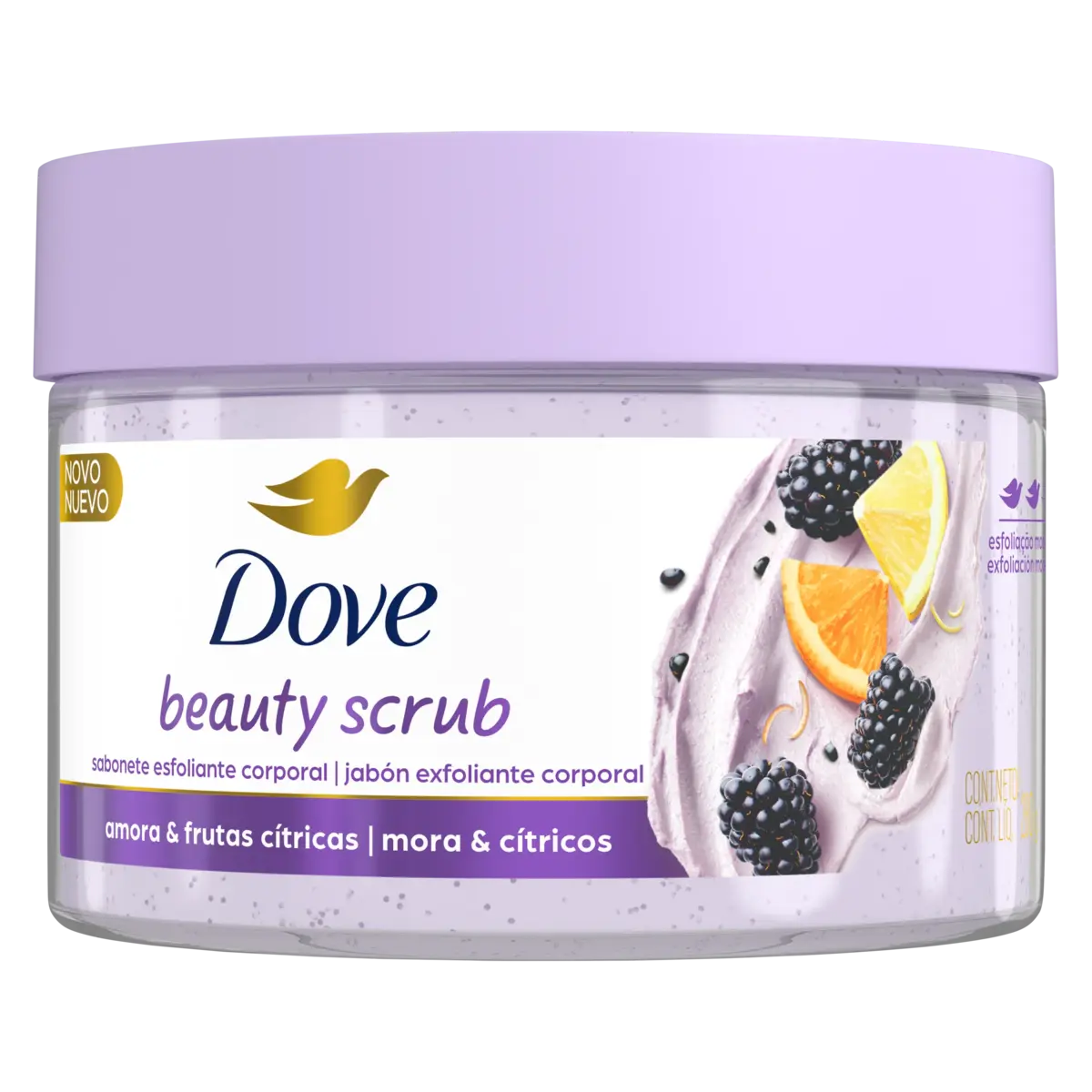 CREME ESFOLIANTE CORPORAL DOVE BEAUTY SCRUB AMORA E FRUTAS CITRICAS 280GR