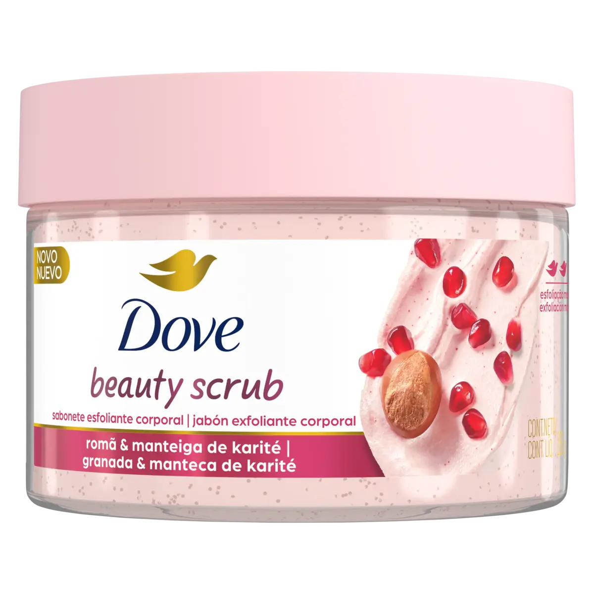 CREME ESFOLIANTE CORPORAL DOVE BEAUTY SCRUB ROMA E MANTEIGA DE KARITE 280GR