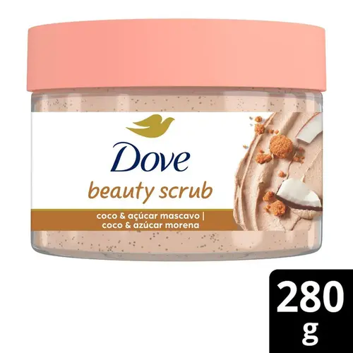 CREME ESFOLIANTE CORPORAL DOVE BEAUTY SCRUB COCO E ACUCAR MASCAVO 280GR