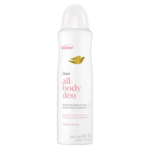 DESODORANTE DOVE ALL BODY DEO FRAMBOESA E ROSA AEROSSOL 150ML