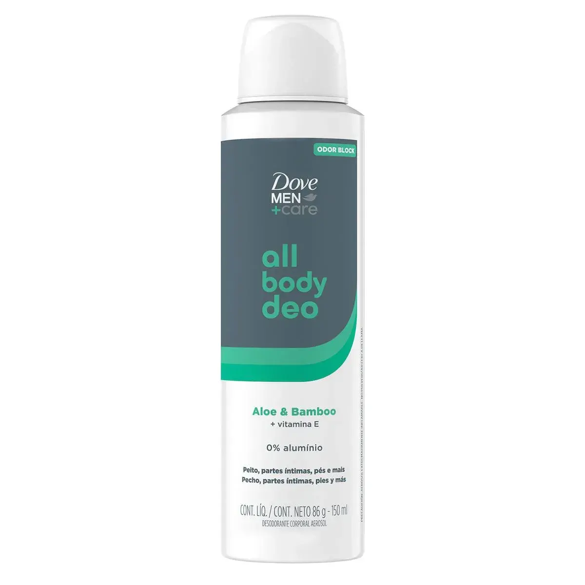 DESODORANTE DOVE MEN ALL BODY DEO ALOE E BAMBOO AEROSSOL 150ML