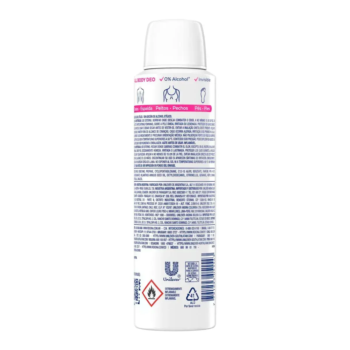 DESODORANTE REXONA ALL BODY DEO WILD ROSE AEROSSOL 150ML