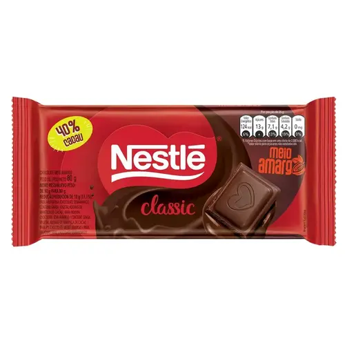 CHOCOLATE NESTLE CLASSIC MEIO AMARGO 80GR