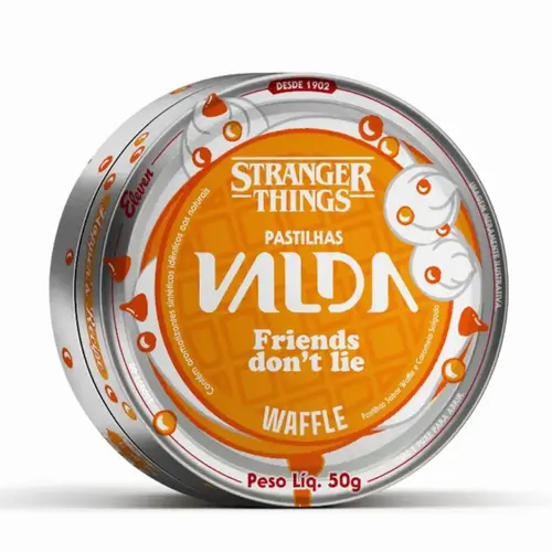 PASTILHA VALDA STRANGER THINGS WAFFLE LATA 50GR