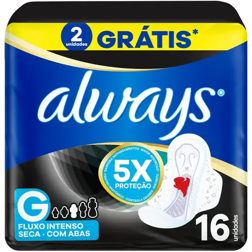 ABSORVENTE ALWAYS NOTURNO COM ABAS SECA 48 UNIDADES