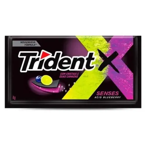 CHICLETE TRIDENT X SENSES ACID BLUEBERRY 5 UNIDADES