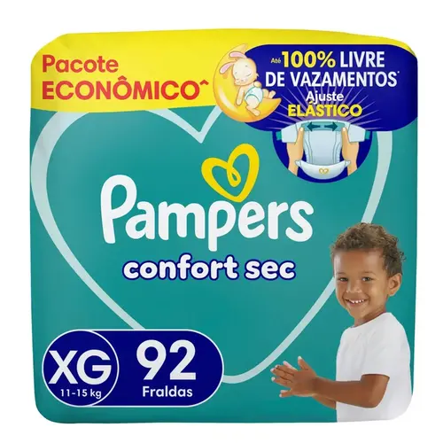 FRALDA PAMPERS CONFORT SEC XG 92 UNIDADES