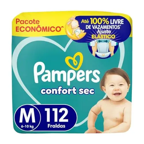 FRALDA PAMPERS CONFORT SEC M 112 UNIDADES