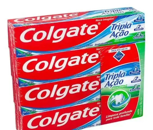 CREME DENTAL COLGATE TRIPLA ACAO LEVE + PAGUE - 4 UNIDADES 90GR