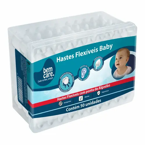 HASTES FLEXIVEIS BEM CARE BABY POTE 50 UNIDADES