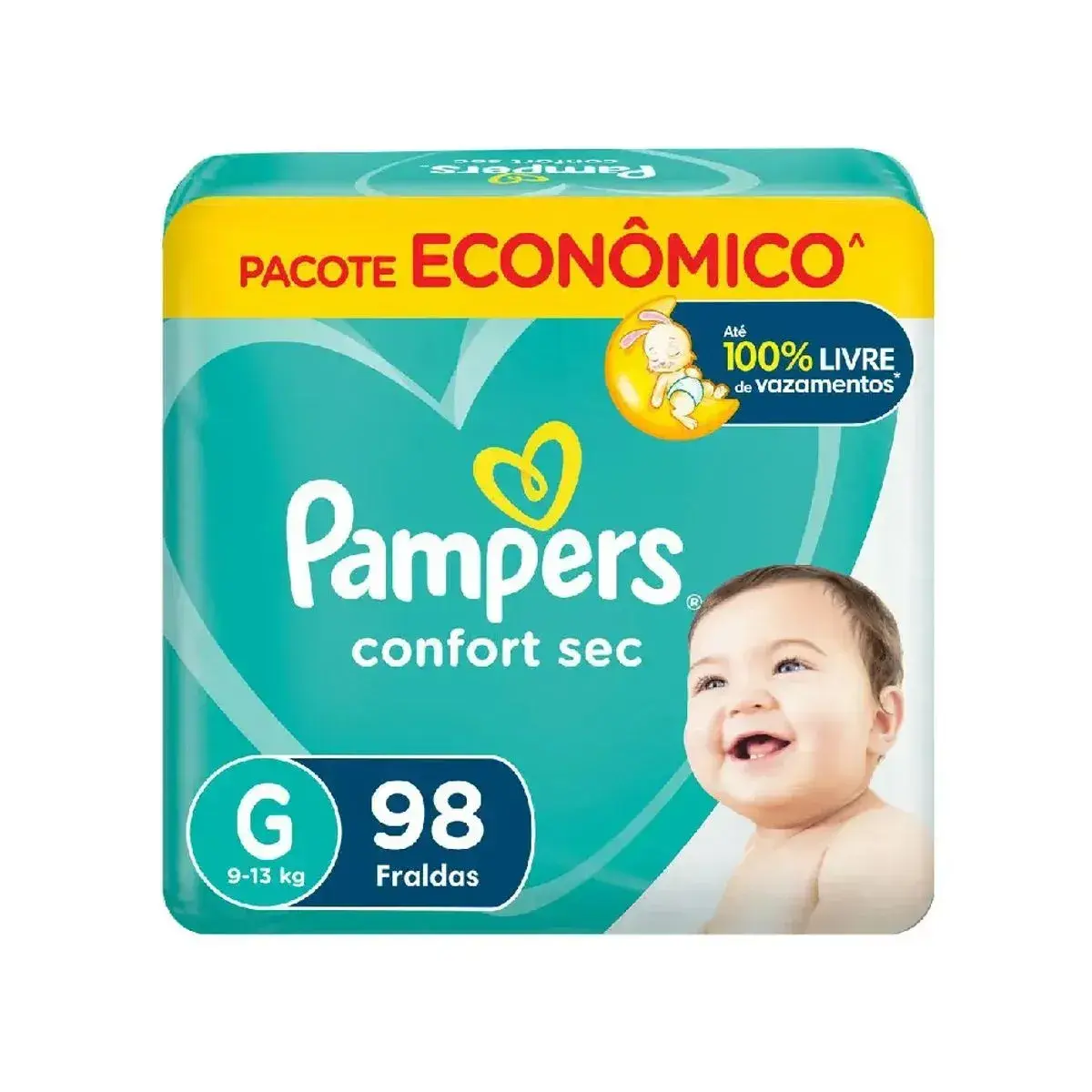FRALDA PAMPERS CONFORT SEC G 98 UNIDADES