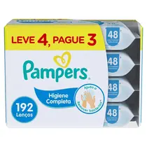 LENCOS UMED PAMPERSHIGIENE COMPLETA PACK 192 UNIDADES