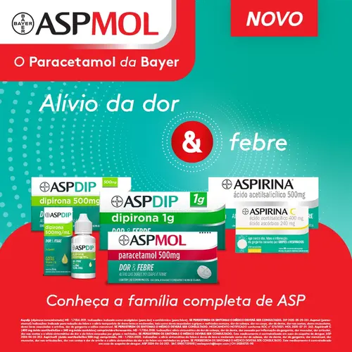 ASPMOL 500MG 20 COMPRIMIDOS PARACETAMOL