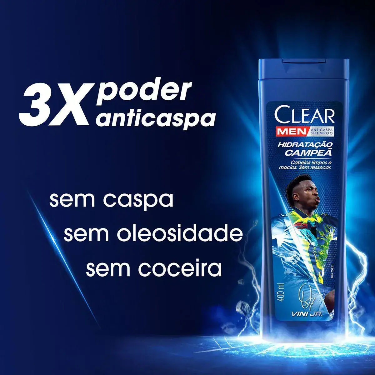 SHAMPOO ANTICASPA CLEAR MEN HIDRATACAO CAMPEA 400ML