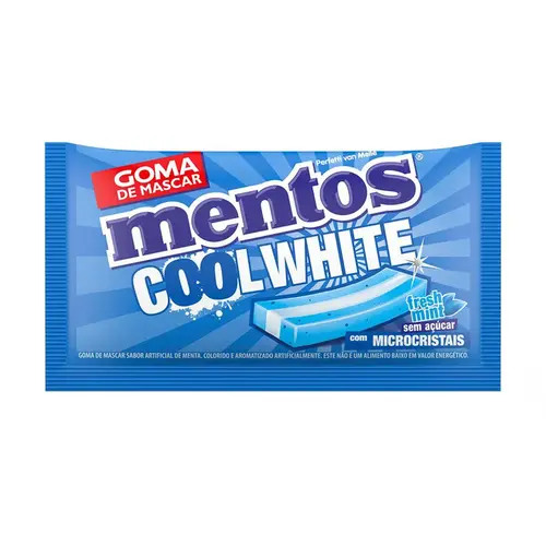 CHICLETE MENTOS COOL WHITE SEM ACUCAR 8,5GR
