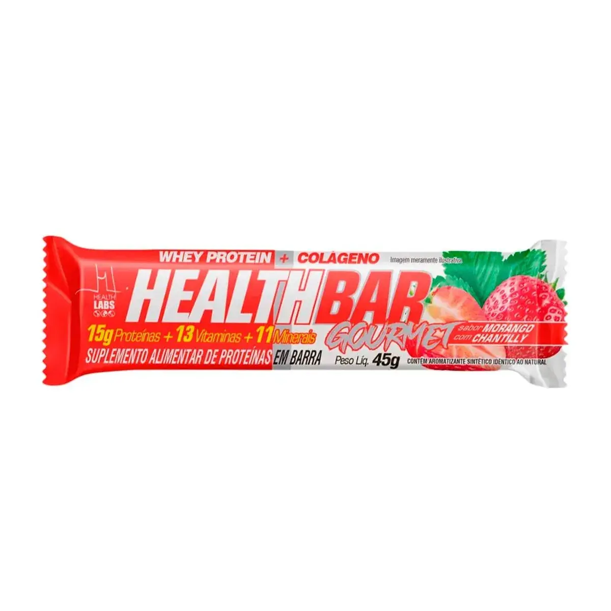 HEALTH BAR GOURMET MORANGO 15GR HEALTH LABS