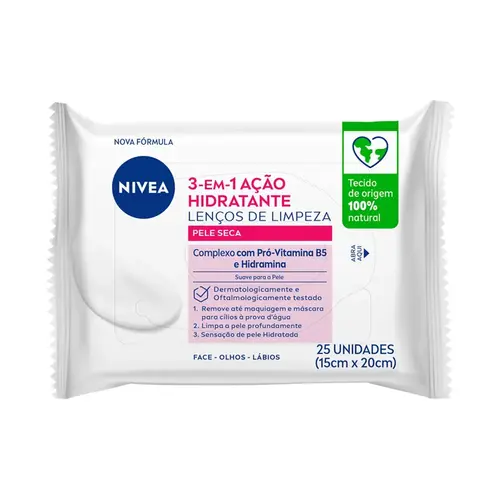 LENCOS NIVEA 3 EM 1 ACAO HIDRATANTE 25 UNIDADES