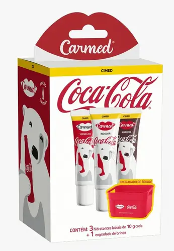 KIT CARMED HIDRATANTE LABIAL COCA-COLA+BRINDE 10GR CADA