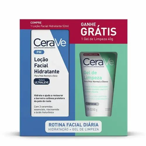 KIT CERAVE LOCAO FACIAL HIDRATANTE 52ML + GEL DE LIMPEZA 40GR