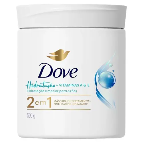 MASC DOVE 2 EM 1 HIDRATACAO + VITAMINAS A & E 500GR