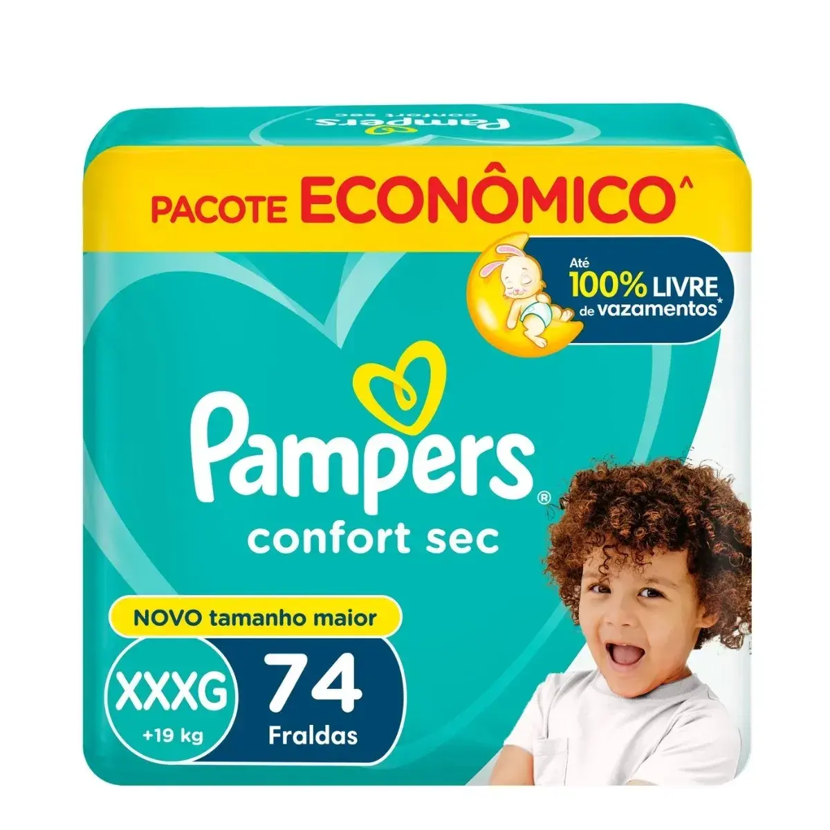 FRALDA PAMPERS CONFORT SEC XXXG 74UN