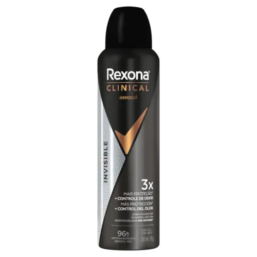 DESODORANTE REXONA CLINICAL INVISIBLE AEROSSOL 150ML