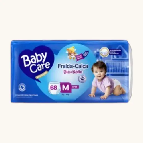 FRALDA BABY CARE CALCA DIA E NOITE M 68 UNIDADES