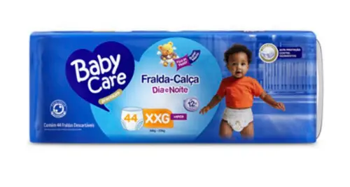 FRALDA BABY CARE CALCA DIA E NOITE XXG 44 UNIDADES