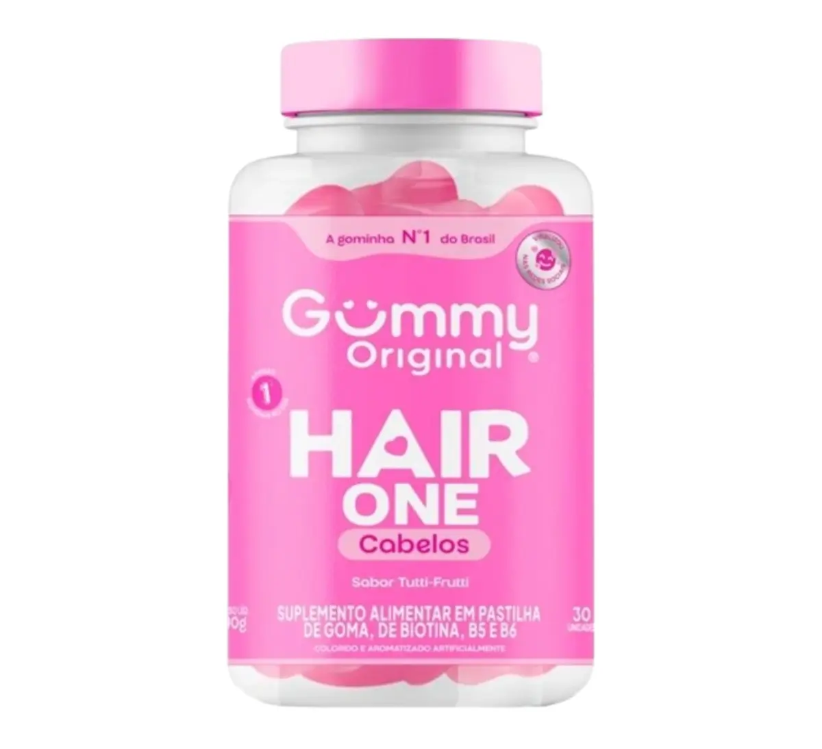 GUMMY HAIR ONE CABELOS TUTTI-FRUTTI 30 GOMAS
