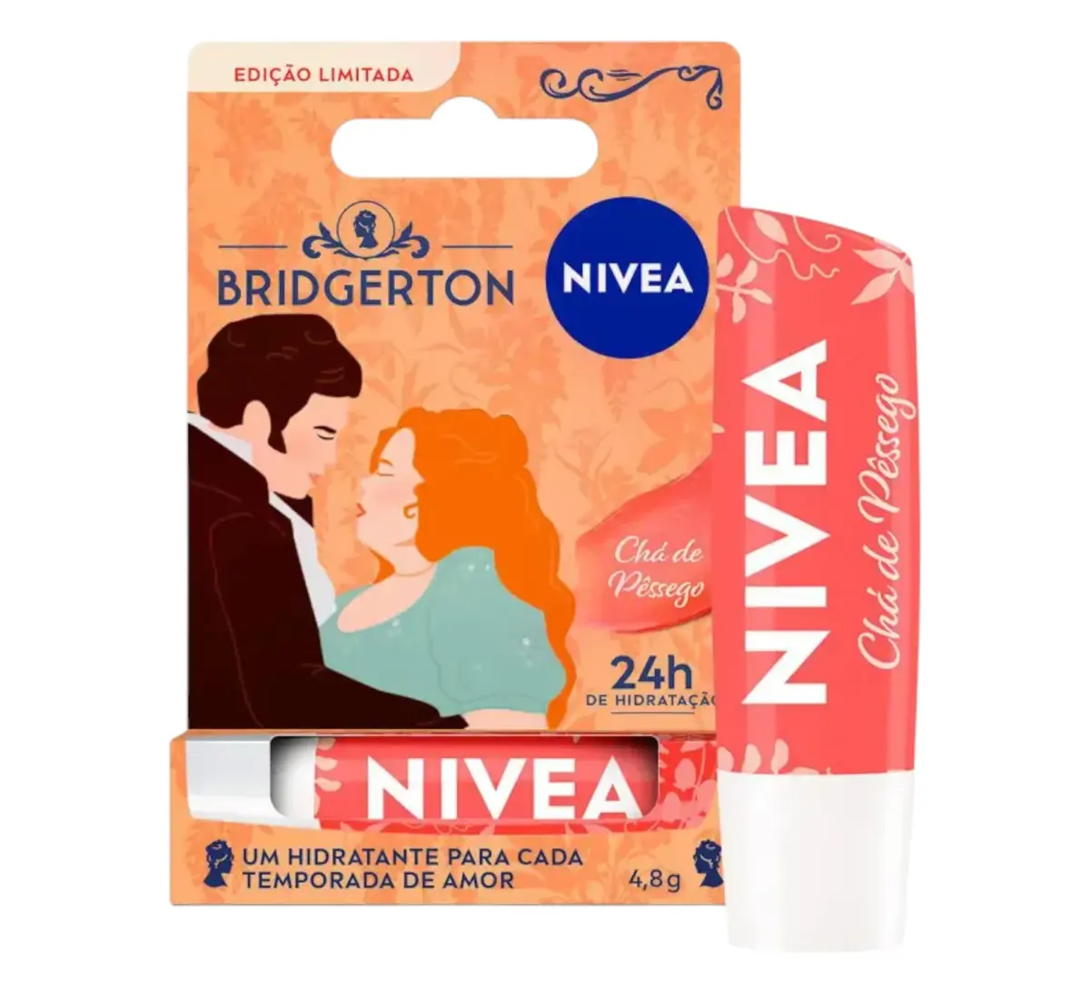 HIDRATANTE LABIAL NIVEA BRIDGERTON CHA DE PESSEGO 4,8GR