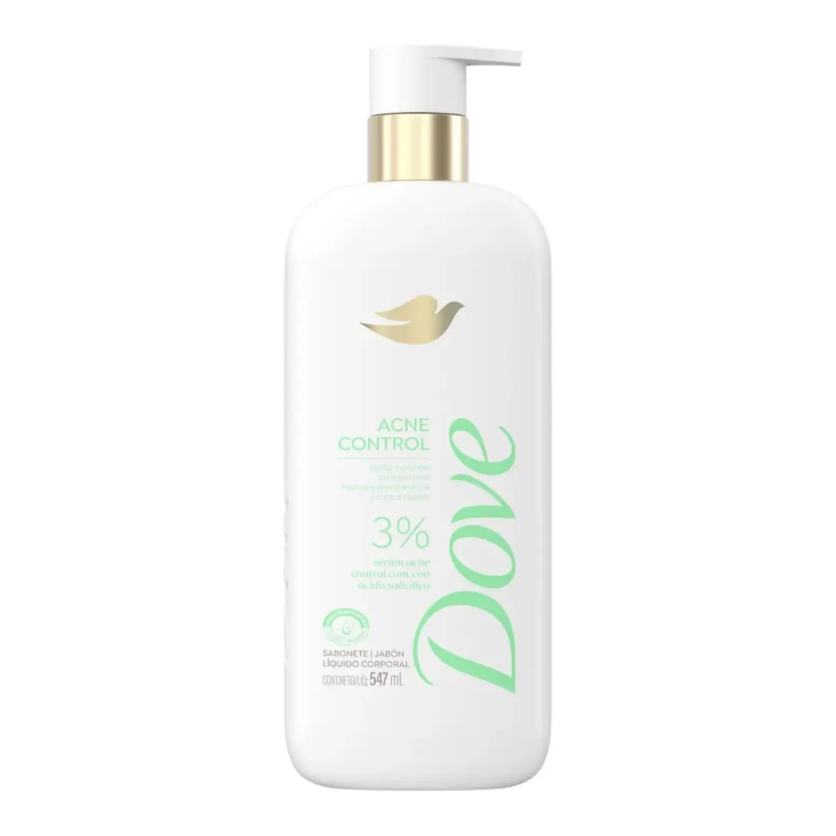 SABONETE LIQUIDO DOVE CORPORAL ACNE CONTROL 3% 547ML PUMP