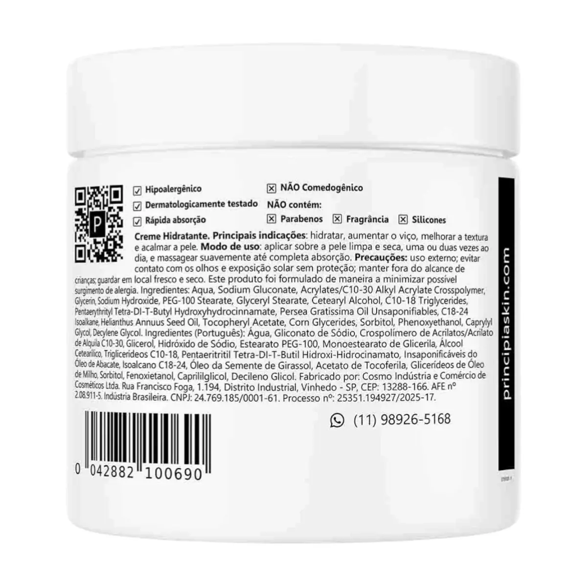 CREME HIDRATANTE PRINCIPIA CH-02 454GR