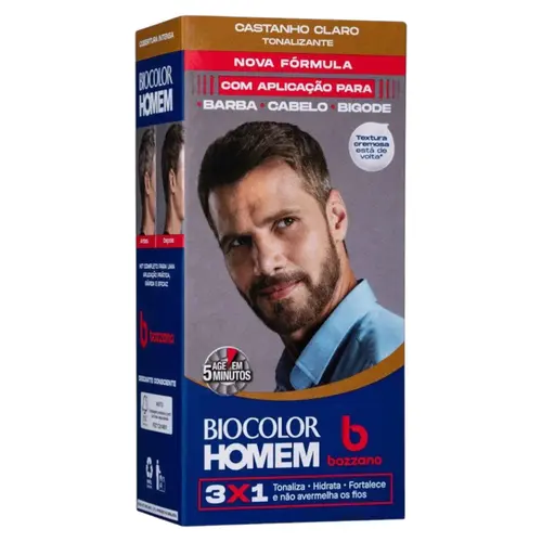 TONALIZANTE BIOCOLOR HOMEM BOZZANO CASTANHO CLARO