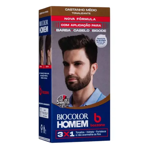 TONALIZANTE BIOCOLOR HOMEM BOZZANO CASTANHO MEDIO