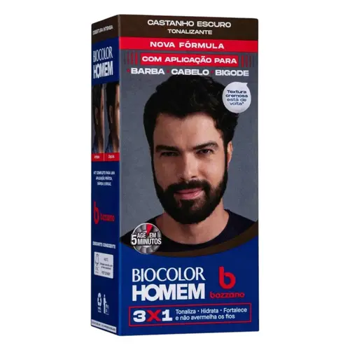 TONALIZANTE BIOCOLOR HOMEM BOZZANO CASTANHO ESCURO