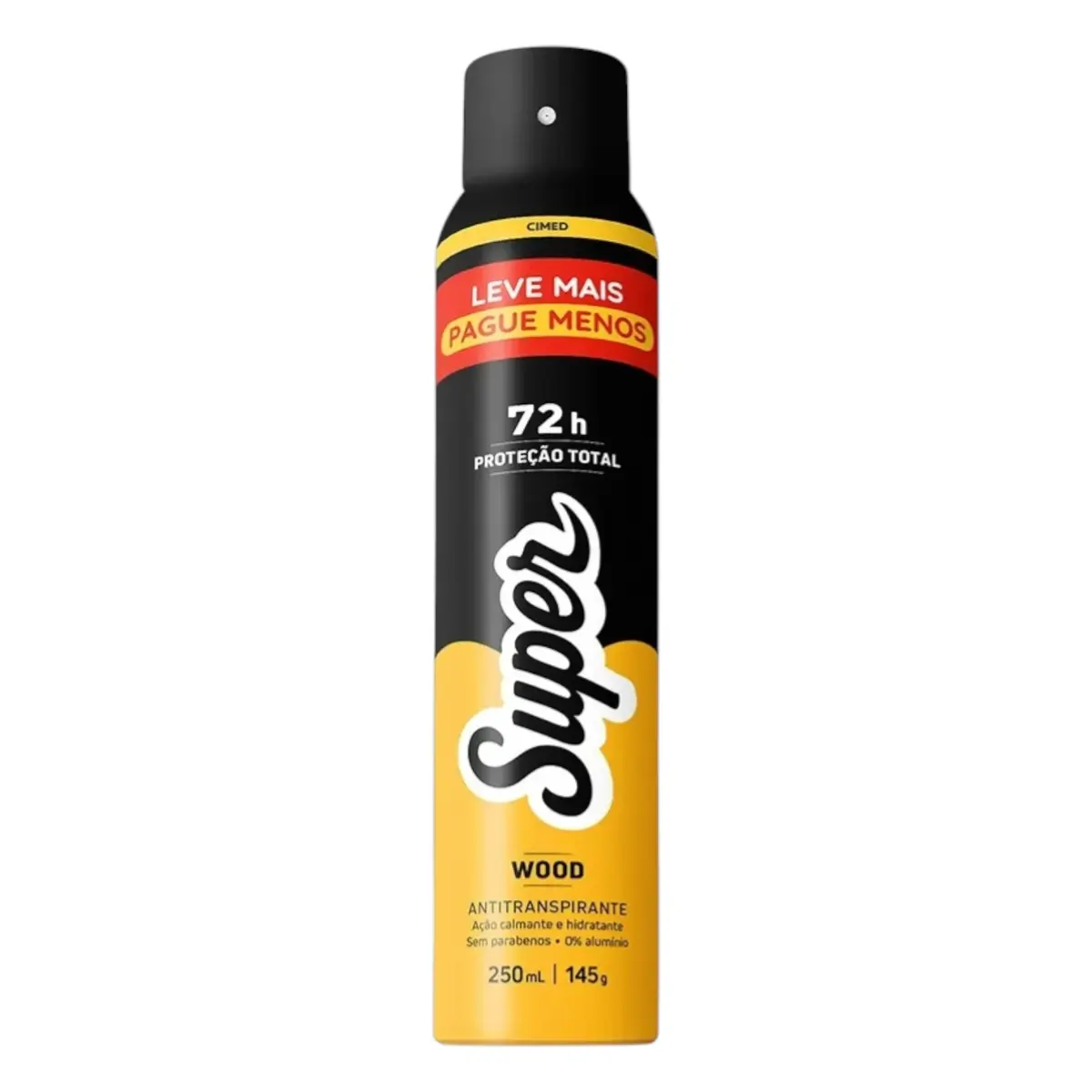 DESODORANTE SUPER WOOD MASCULINO 72 HORAS AEROSOL 250ML